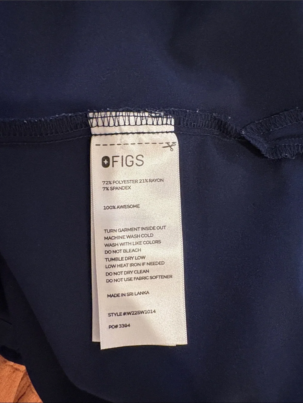 Figs Navy Medium Slim Fit Catarina Scrub Top